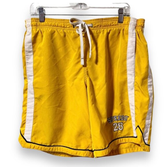 Vintage Speedo Yellow White Swim Trunks Men’s Size Small Outdoor Summer Swim - Picture 1 of 12